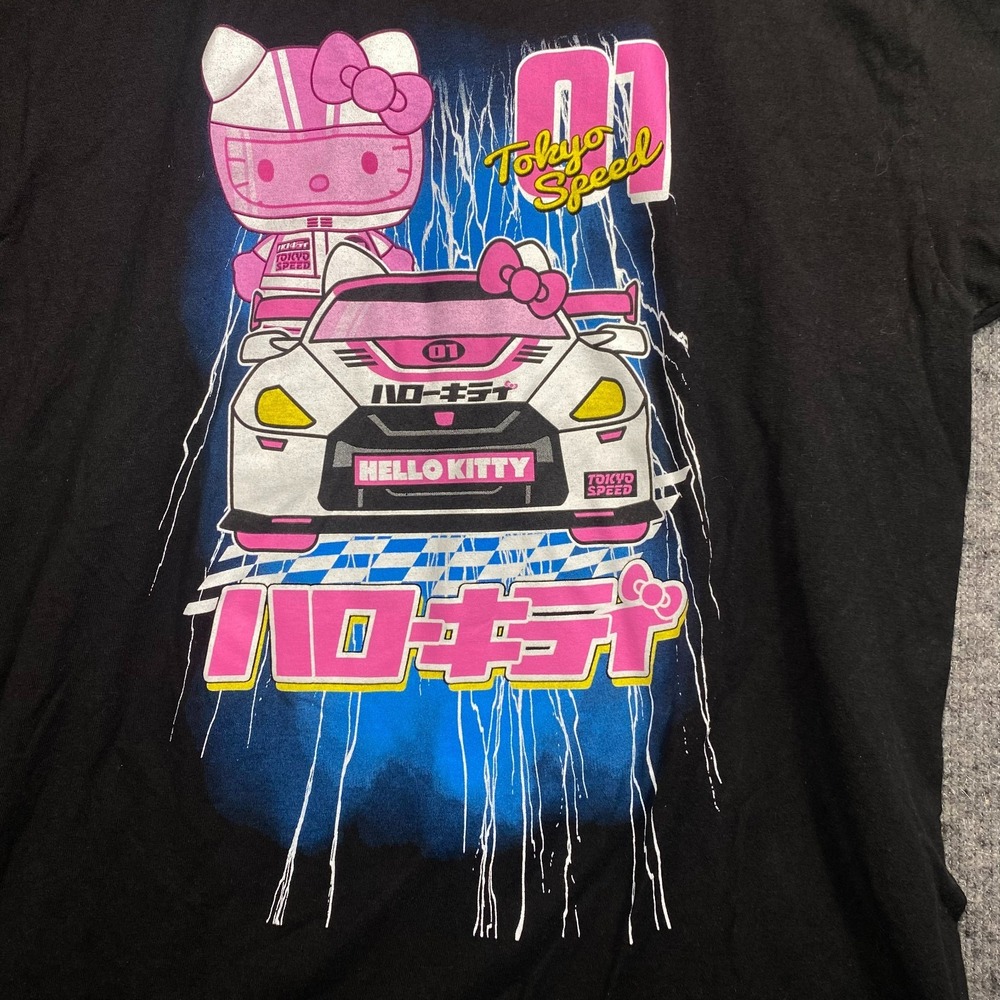 Hello Kitty Sanrio Tokyo Speed Race Car T-Shirt Mens Large Black Pink Bioworld - Picture 3 of 6